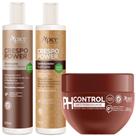 Kit Crespo Power Apice Shampoo Condicionador Mascara Ph Control Anti Porosidade Capilar 300g