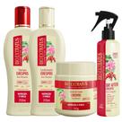 Kit Crespos 1 Shampoo 1 Condicionador 1 Banho 250ml + Spray 300ml Bio Extratus