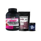 Kit Cross & Endurance Whey Protein 900g + Pré-Treino 300g Limão + Palatinose 500g 4well SABOR:Morango