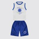 Kit Cruzeiro Regata e Shorts Infantil Branco e Azul