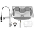 Kit Cuba Aço Inox C/ Torneira Flexível Gourmet Cozinha Kit Cuba Aço Inox C/ Torneira Flexível Gourmet Cozinha