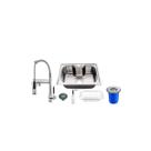 Kit cuba aço inox com torneira cozinha + lixeira embutir