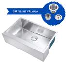 Kit Cuba Americana Farmhouse Flat AAo Inox 1mm Escovado SA105-PF 75,49,8x22,8 cm + Acompanha VAlvula Kit Cuba Americana Farmhouse Flat AAo Inox 1mm Escovado SA105-PF 75,49,8x22,8 cm + Acompanha VAlvula