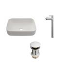 Kit Cuba Apoio Slim Fluorita c/ Válvula e Torneira Alta Inox Amazonas Pingoo.Casa - Branco e Prata
