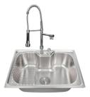 Kit Cuba Cozinha Gourmet 60x42cm Com Acessórios E Torneira Monocomando Gourmet Kit Cuba Cozinha Gourmet 60x42cm Com Acessórios E Torneira Monocomando Gourmet