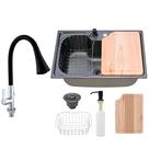 Kit Cuba Cozinha Gourmet Aço Tábua C/ Torneira 2 Jatos Preta Kit Cuba Cozinha Gourmet Aço Tábua C/ Torneira 2 Jatos Preta