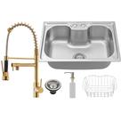 Kit Cuba Cozinha Gourmet Inox C/ Torneira Monocomando Luxo
