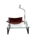 Kit cuba de vidro 10mm vermelho cereja tampo 40cm incolor com suporte torneira valvula