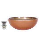 Kit Cuba De Vidro 35cm Dourado + Válvula Click