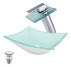 Kit Cuba De Vidro Branca Monocomando Mônaco Válvula