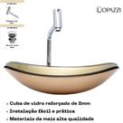 Kit Cuba de Vidro Chanfrada 47cm Torneira de Metal Cromada Válvula Click para Banheiros e Lavabos Kit Cuba de Vidro Chanfrada 47cm Torneira de Metal Cromada Válvula Click para Banheiros e Lavabos
