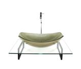 Kit cuba de vidro oval chanfrada champanhe com tampo 60cm incolor e suporte preto