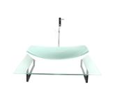 Kit cuba de vidro oval chanfrada com tampo 60cm branco e suporte torneira valvula Kit cuba de vidro oval chanfrada com tampo 60cm branco e suporte torneira valvula
