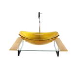 Kit cuba de vidro oval chanfrada com tampo 60cm dourado real e suporte torneira valvula