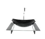 Kit cuba de vidro oval chanfrada com tampo 60cm preto e suporte torneira valvula Kit cuba de vidro oval chanfrada com tampo 60cm preto e suporte torneira valvula