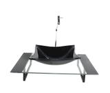 Kit cuba de vidro quadrada com tampo 60cm preto e suporte torneira valvula