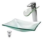 Kit Cuba De Vidro Torneira Monocomando Bali Válvula