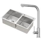 Kit Cuba Dupla Gourmet Nápoles Aço Inox 304 e Torneira Gourmet Toronto Aço Inox GoldenX