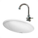 Kit cuba embutir oval 39 x 30 cm com torneira cromada