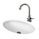 Kit cuba embutir oval 39 x 30 cm com torneira e valvula cromada