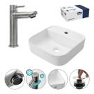 Kit Cuba Fit Louça C/ Torneira Slim Escovada E Válvula Click