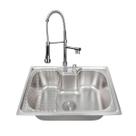 Kit cuba gourmet 60x42cm aco inox 304 com acessorios e torneira