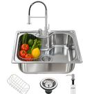Kit Cuba Gourmet 60x45cm + Torneira Cozinha Monocomando Jato Duplo Quente/Frio Flexível Bancada Yab Kit Cuba Gourmet 60x45cm + Torneira Cozinha Monocomando Jato Duplo Quente/Frio Flexível Bancada Yab