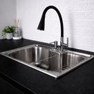Kit Cuba Gourmet Cozinha Aço Inox 201 Torneira Acessórios