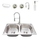 Kit cuba gourmet dupla com Torneira monocomando e lixeira