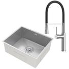 Kit Cuba Gourmet Lisboa Aço Inox 304 e Torneira Gourmet Bélgica Monocomando GoldenX