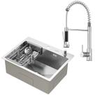 Kit Cuba Gourmet Quebec 60cm Aço Inox 304 e Torneira Gourmet Genebra Monocomando GoldenX