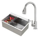 Kit Cuba Gourmet Quebec 62cm Aço Inox 304 e Torneira Gourmet Roma Aço Inox GoldenX