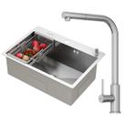 Kit Cuba Gourmet Quebec 62cm Aço Inox 304 e Torneira Gourmet Toronto Aço Inox GoldenX