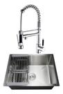 Kit Cuba Inox 304 Bancada Anti-ruído + Torneira Cozinha Gourmet Quente e Fria 50cm