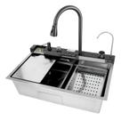 Kit Cuba Inteligente com Cesto Torneira Filtro Dispenser de Sabão Lavador de Copos e Tábua