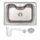 Kit Cuba Pia Cozinha Morgana 60FX Undermount 69x49cm Inox Escovado Com Válvula E Sifão Tramontina Cor:Inox