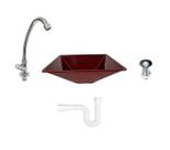 Kit Cuba Plástica Transparente Quadrada S/ Aba + Acessórios