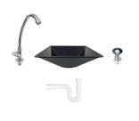 Kit Cuba Plástica Transparente Quadrada S/ Aba + Acessórios
