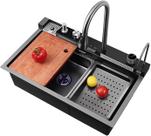 Kit Cuba Quadrada + Torneira Extensivel com Controle de Temperatura Dispenser e Cascata Eletrônica - Completa