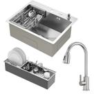 Kit Cuba Quebec 60cm Aço Inox 304 com Calha Organizadora Aço Inox e Torneira Roma Aço Inox GoldenX