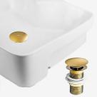 Kit Cuba Semi Encaixe Sicília e Válvula Click para Cubas Inox Dourada Fosca Kit Cuba Semi Encaixe Sicília e Válvula Click para Cubas Inox Dourada Fosca