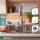 Kit Cuba Torneira Pia Gourmet Aço Inox Monocomando Flexivel Bancada Cozinha 50x40cm Kit Completo Cor Prata