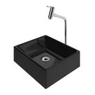 Kit Cuba Tulipa Sobrepor com Torneira e Valvula ABS Cromado Preta