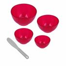 Kit Cubetas Estética de Silicone com Espátula Vemelha OGP c/ 4 Unidades