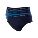 Kit Cueca Mash Slip Masculina 010.04 Azul/Azul/Azul