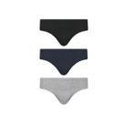 Kit Cueca Selene Slip 3 Peças 11910 Preto/Cinza/Marinho