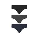 Kit Cueca Selene Slip 3 Peças 11910 Preto/Marinho/Mescla
