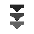 Kit Cueca Selene Slip 3 Peças 11910 Preto/Mescla/Chumbo