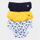 Kit Cueca Slip Bebê Pimpolho Com 3 Peças Kit Cueca Slip Bebê Pimpolho Com 3 Peças