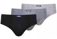 Kit Cuecas Torp Slip Algodão Lateral Canelada - 3 Un - R7006